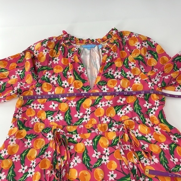 Draper James Kellie Babydoll Dress Orange‎ Blossom oversized fun XS - Picture 6 of 10